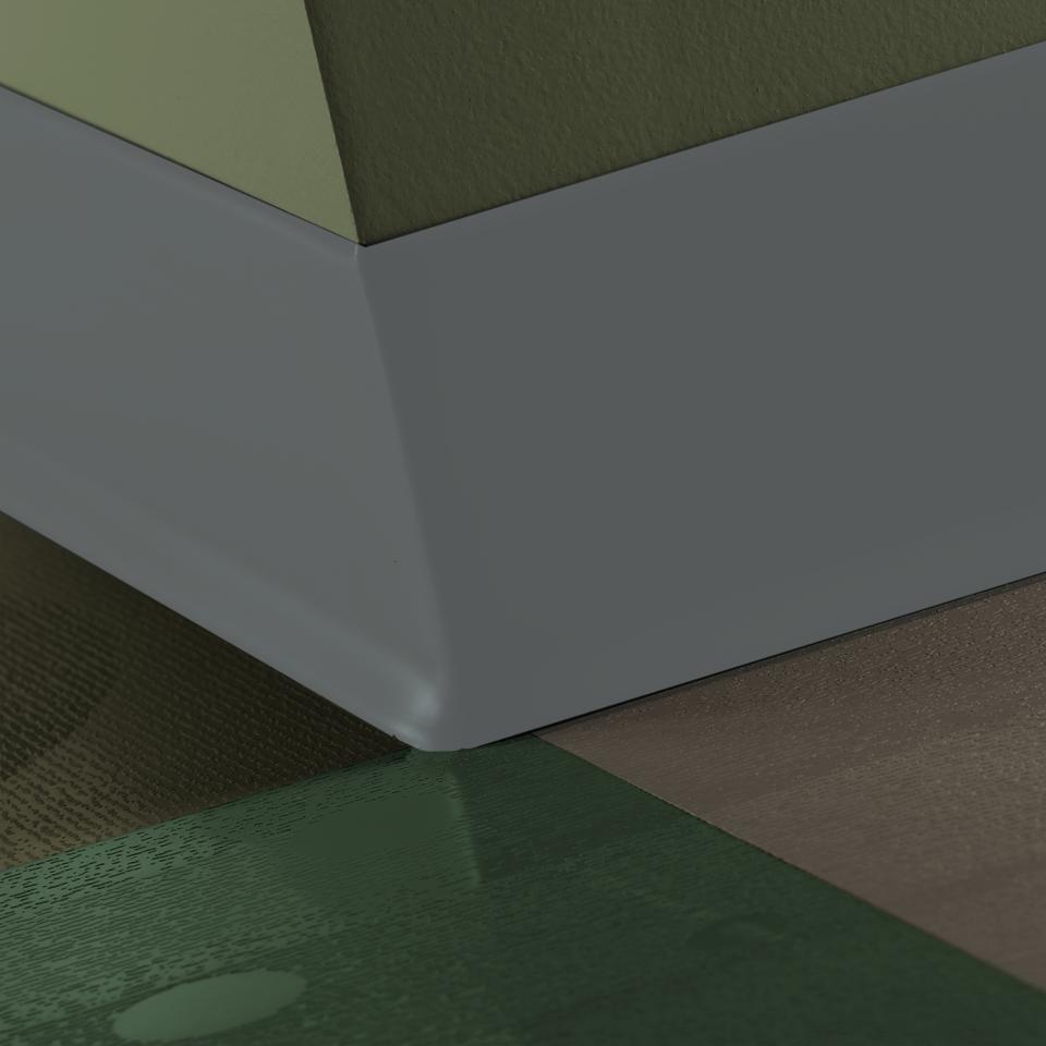 Rubber Wall Base Duracove Thermoplastic Rubber 1/8" (Type TP) TOE Duracove #VL4 Cool Metal - 1/8" (3 mm) x 6" x 100'