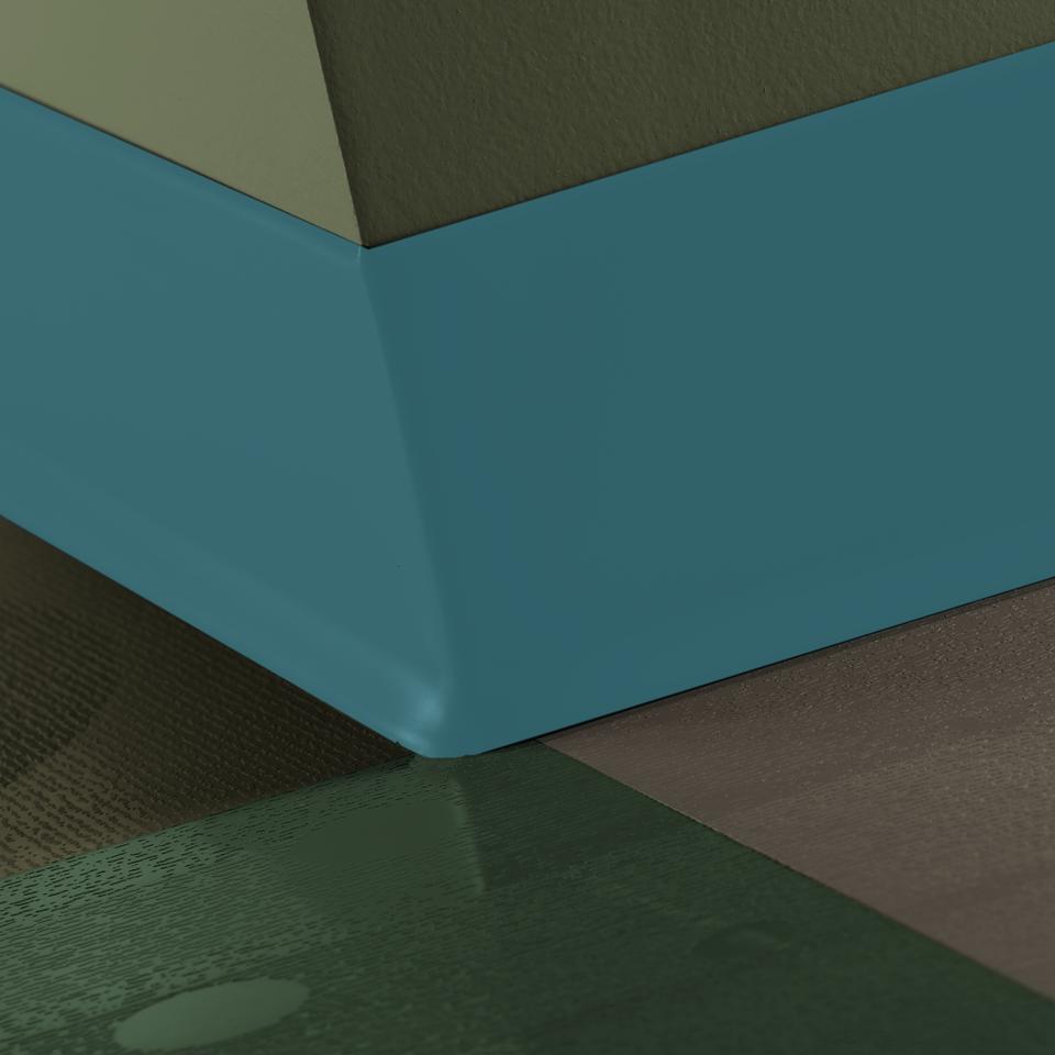 Rubber Wall Base Duracove Thermoplastic Rubber 1/8" (Type TP) TOE Duracove #VM5 Dream Teal - 1/8" (3 mm) x 6" x 100'