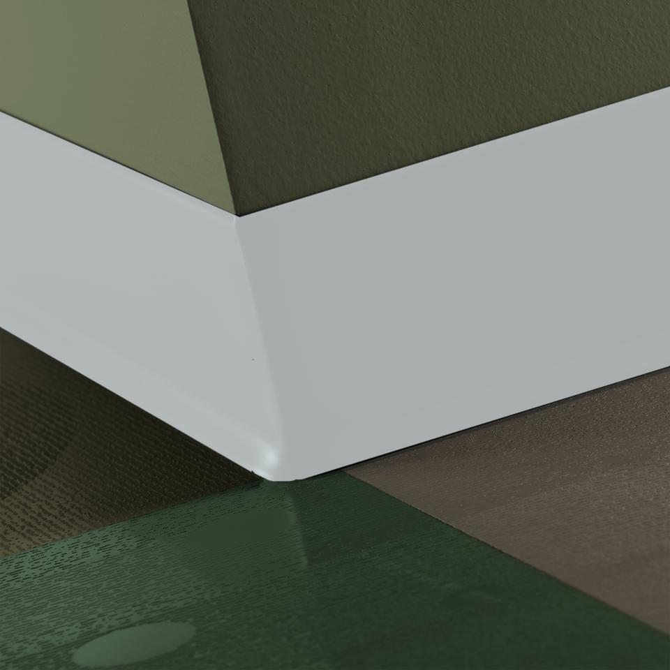 Rubber Wall Base Duracove Thermoplastic Rubber 1/8" (Type TP) TOE Duracove #VN1 White Slipper - 1/8" (3 mm) x 4" x 120'