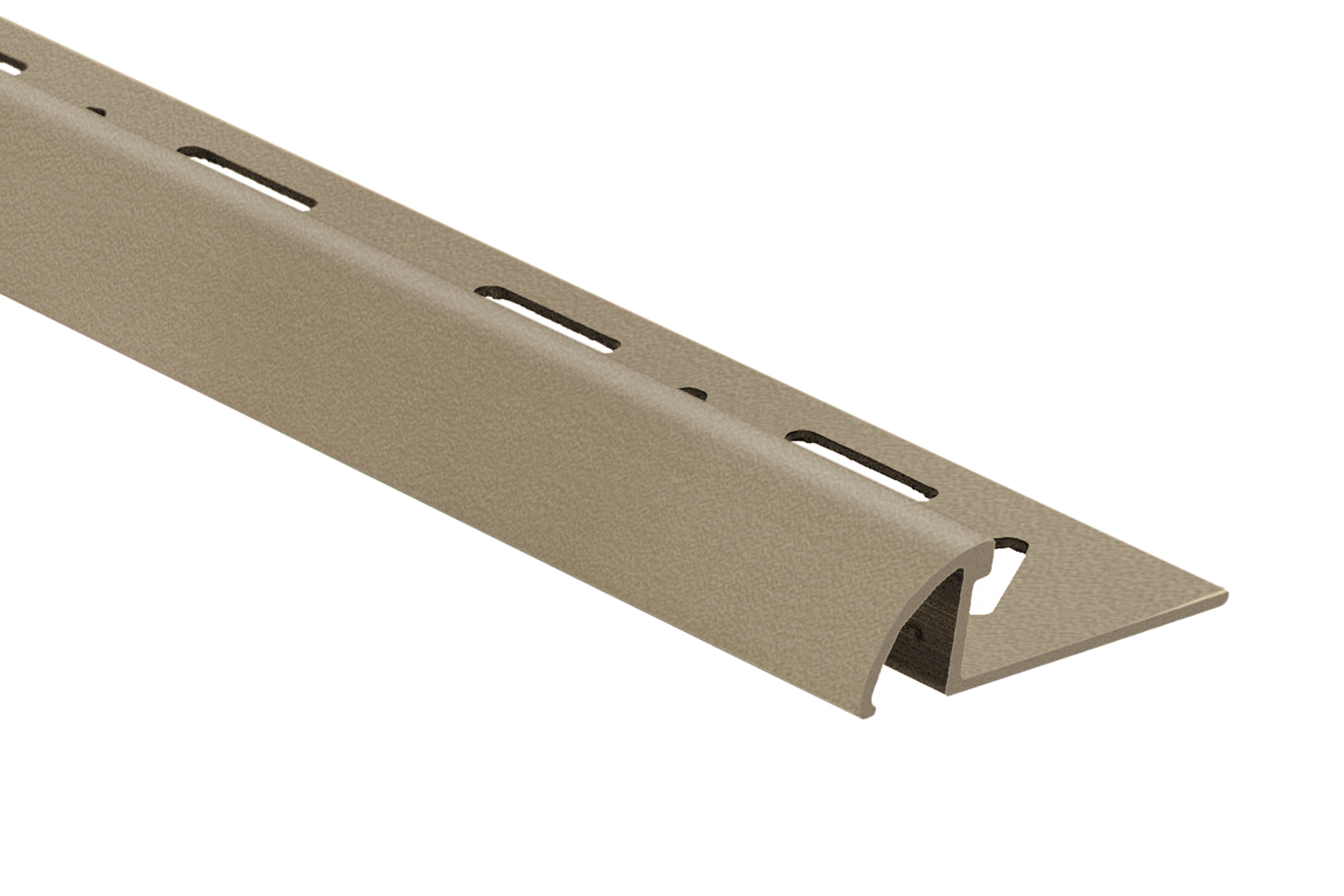 Moulure décorative pour bordure de céramique Pro-Coat arrondi aluminium à revêtement en poudre Titane mat - (10 mm) 3/8" x 8'