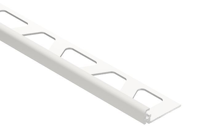 JOLLY Wall Tile Edge Trim Aluminum White Matte 7/16" (11 mm) x 8' 2-1/2"