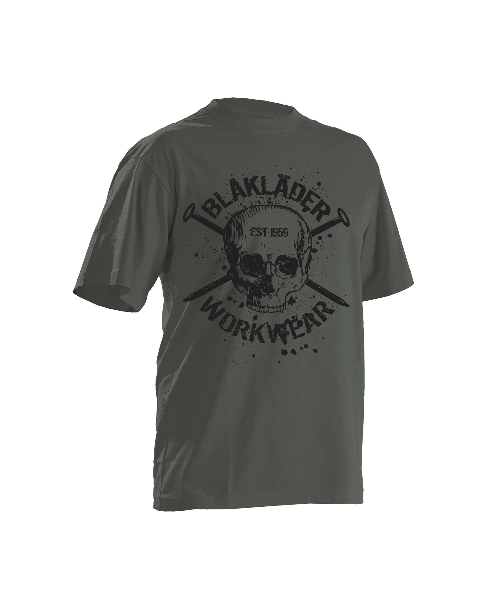Skull Short Sleeve T-Shirt Army - Size L