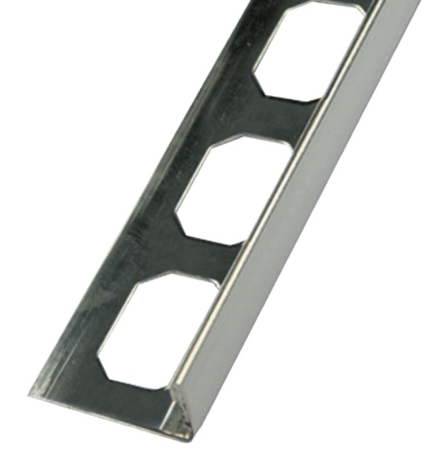 LS5 Tile L-Shape Edge Profile Stainless Steel Gloss (V2) - 9/16" (15 mm) x 8' 2-1/2"