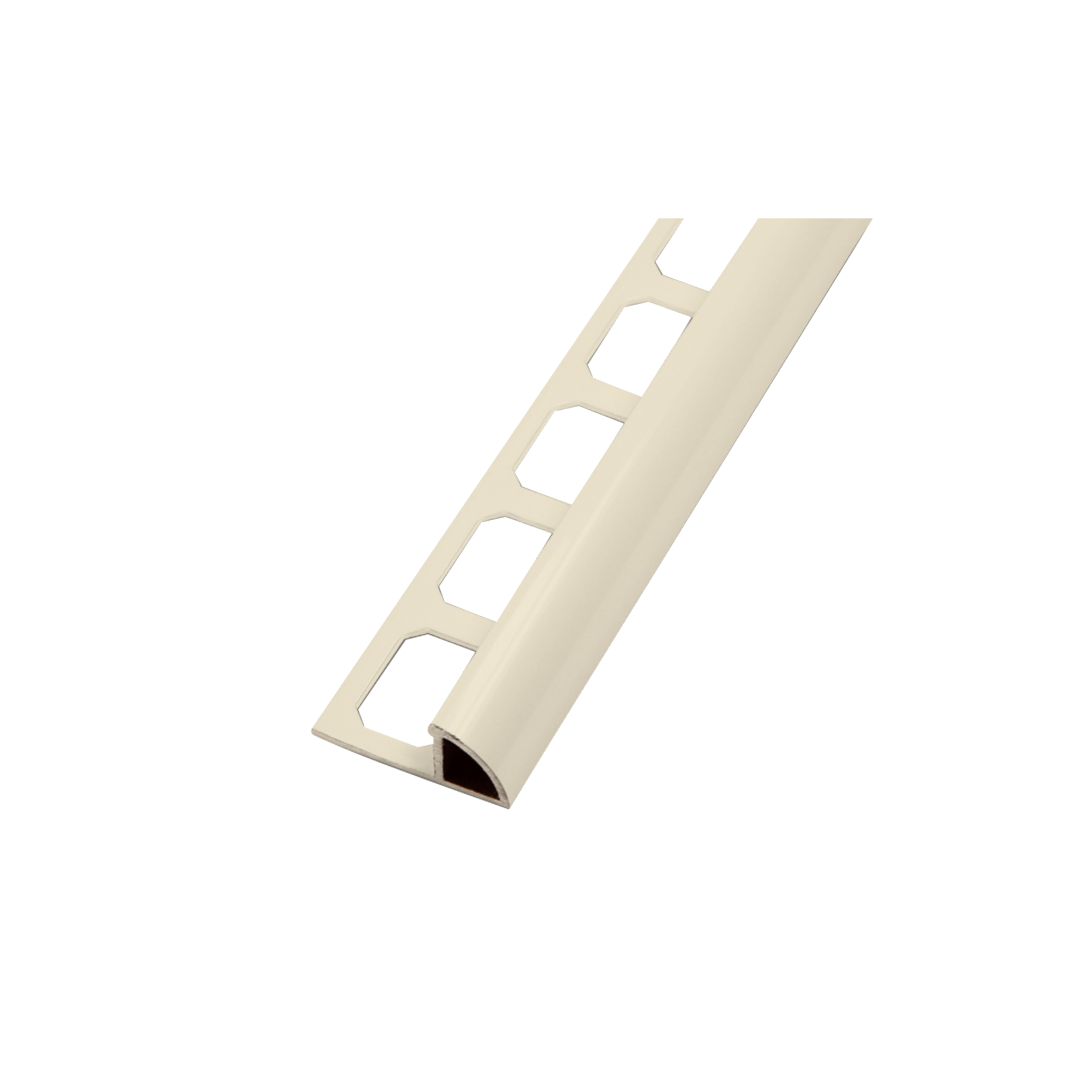 RO3 Tile Bullnose Edge Trim Coated Aluminum Brilliant White - 3/8" (10 mm) x 8' 2-1/2"