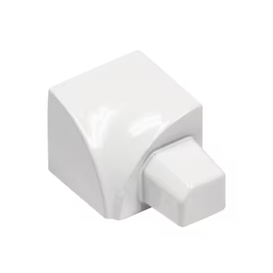 RO3 Tile Molding Inside Corner Round 90° Coated Aluminum Brilliant White - 3/8" (10 mm)