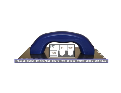 U-Notched Trowel Economy 3/4" x 19/32" x 3/8"
