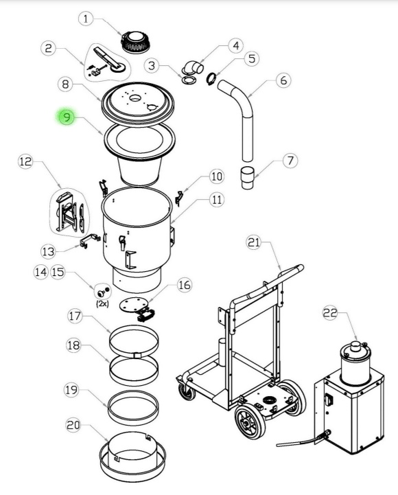 Main Conical Filter for HD1 Dust Extractors