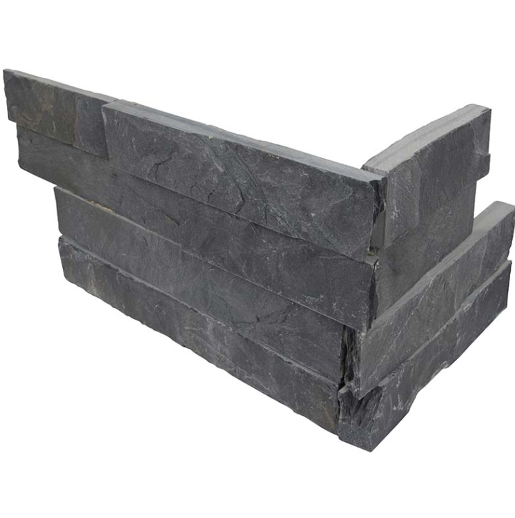 Wall Tiles RockMount Premium Black Splitface Corner 6" x 18"