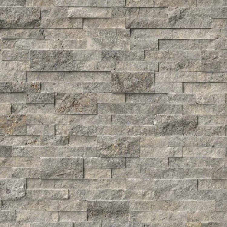 Tuiles murales RockMount Silver Travertine Splitface 6" x 24"