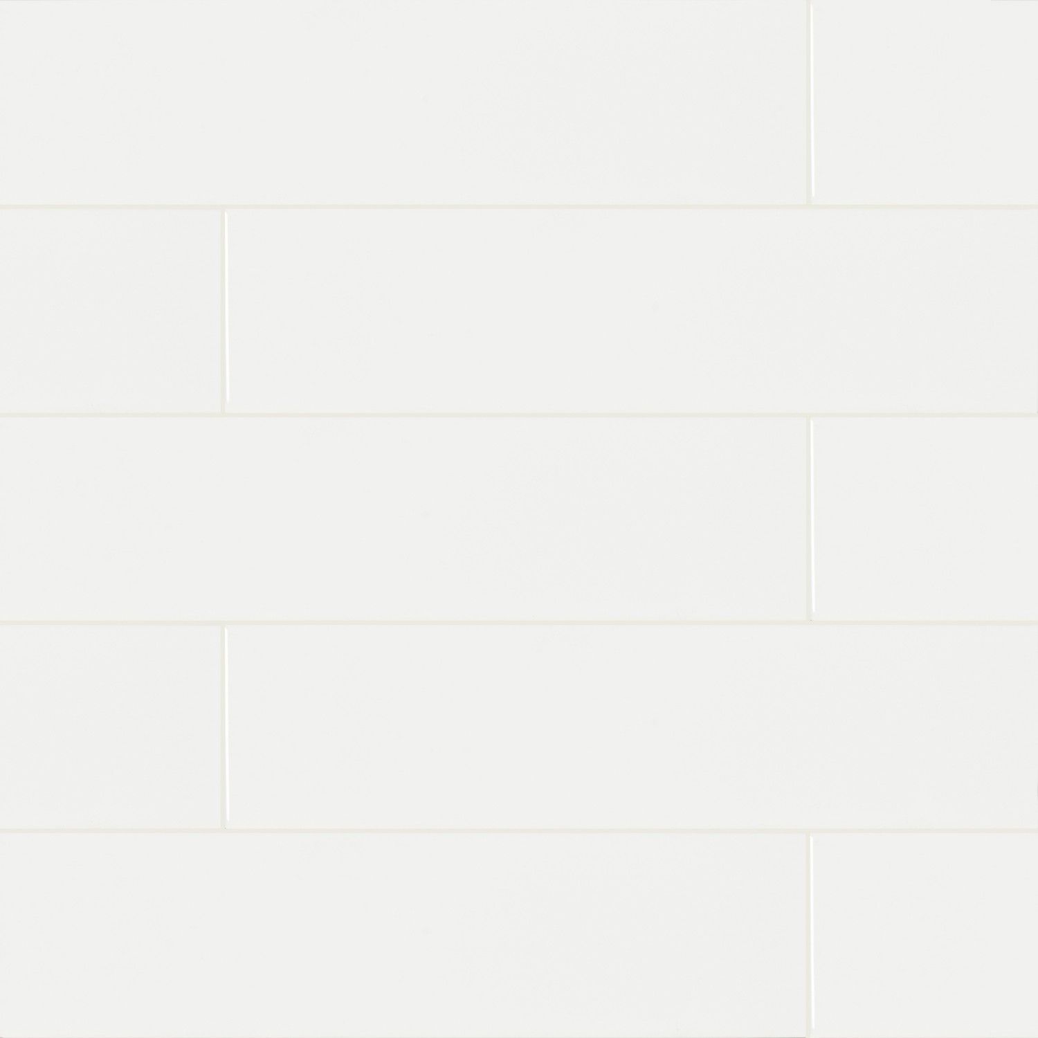 Wall Tiles Whisper White-Cool Glossy 4" x 16"
