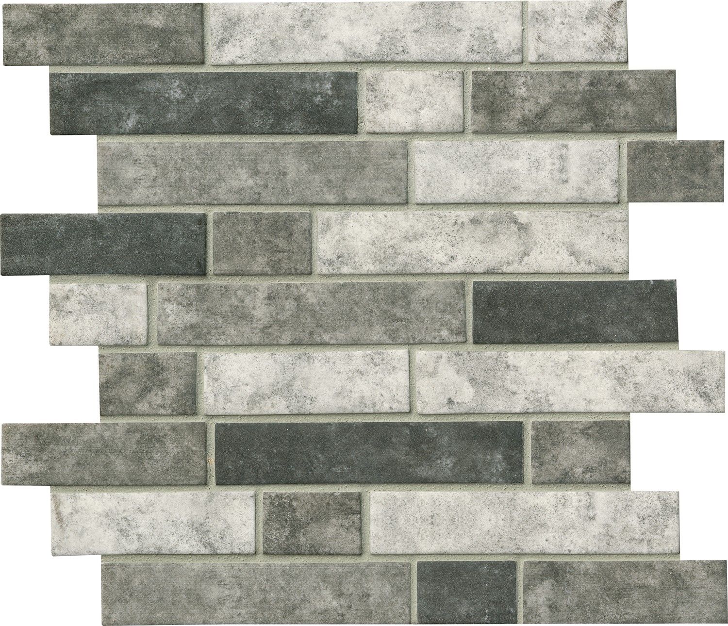 Mosaic Urban Tapestry Gray-Dark Glossy 12" x 12"