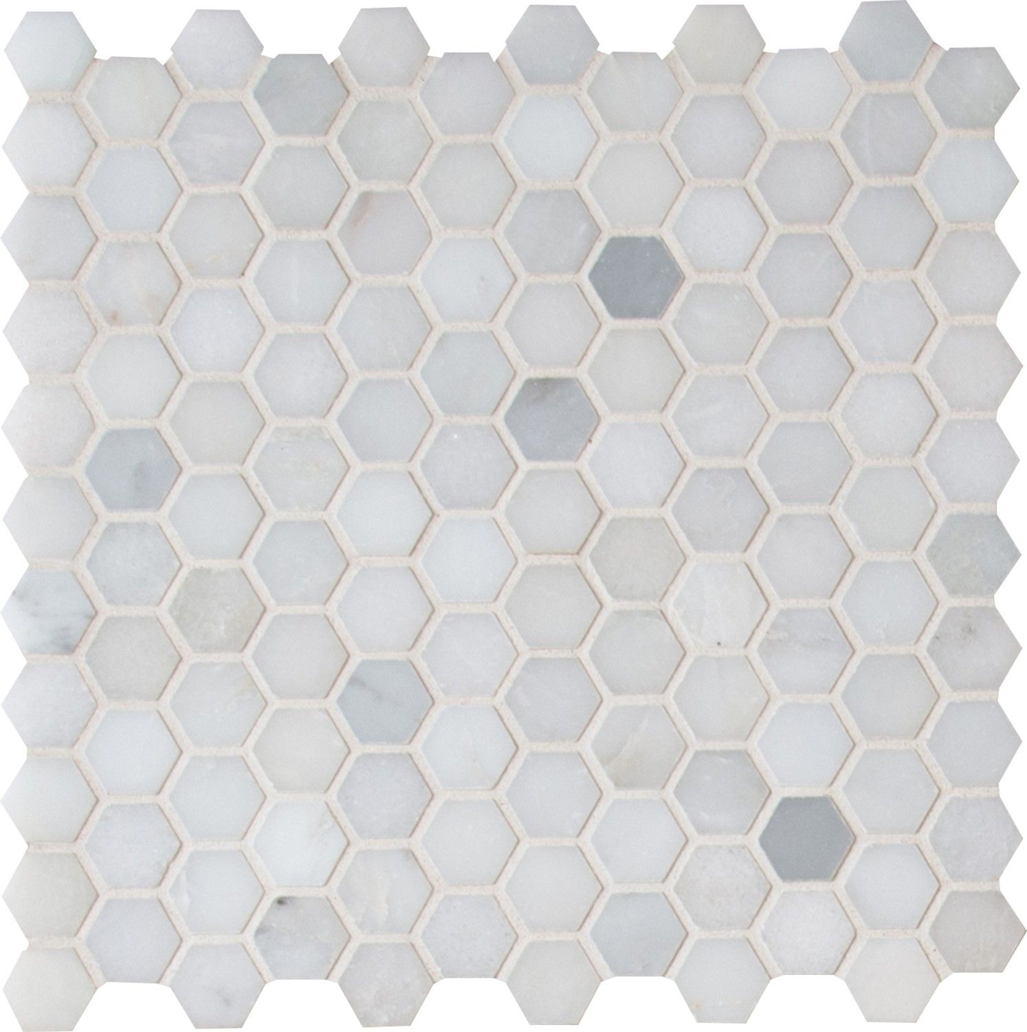 Hexagon Mosaic Greecian White-Cool Polished 11-1/2" x 12"
