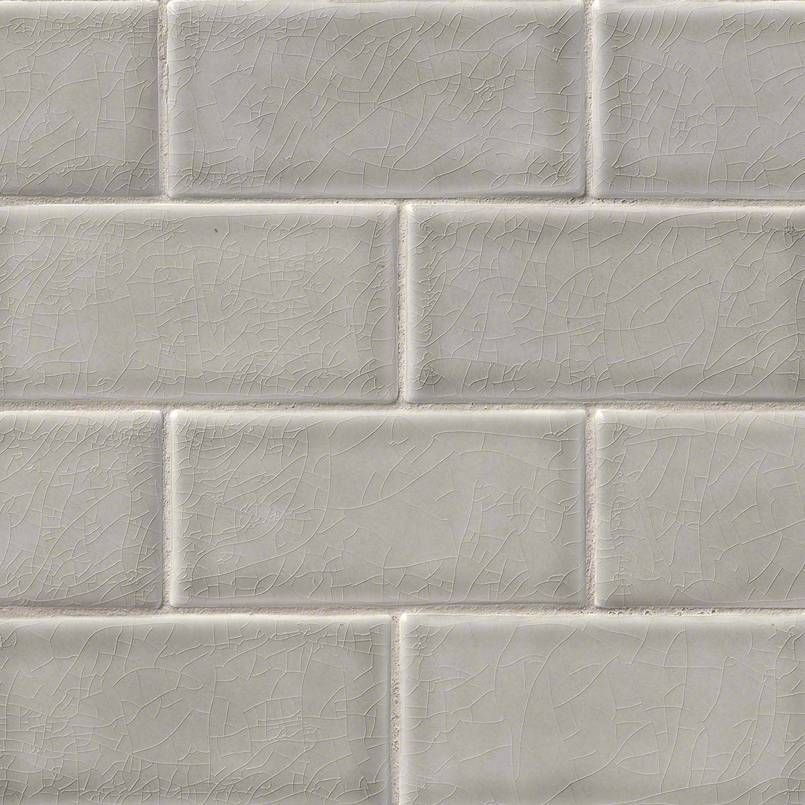Tuiles murales Dove Gris-Clair Lustré 3" x 6"