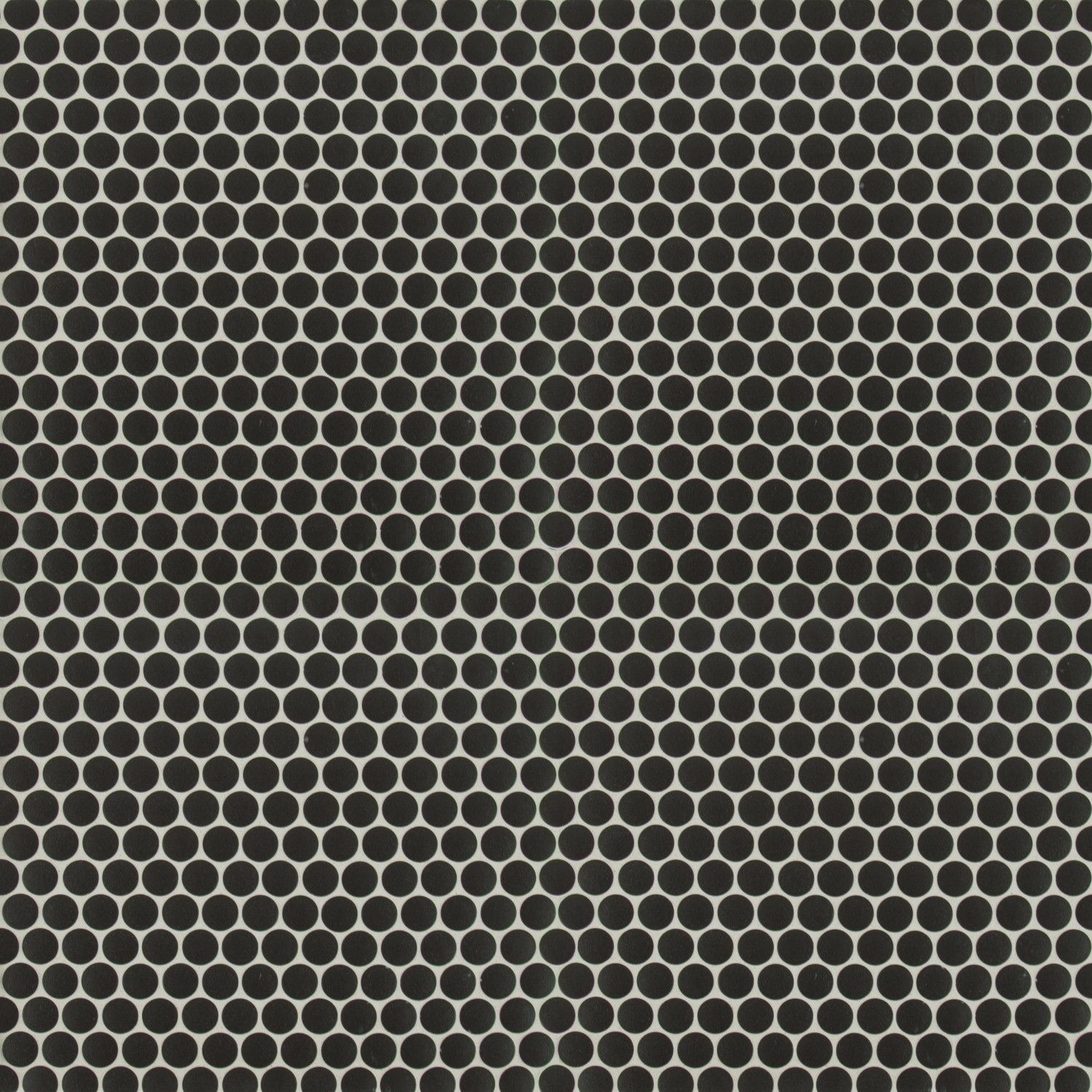 Mosaic Penny Round Black Glossy 12-1/2" x 13-1/2"