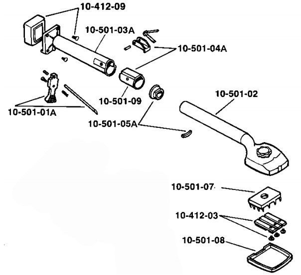 Pawl, Spring, Screw, Anti-Rotation Ring for 10-501