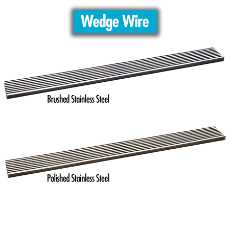 Hydro Ban Linear Wedge Wire Drain Grate Brushed Stainless Steel 42"