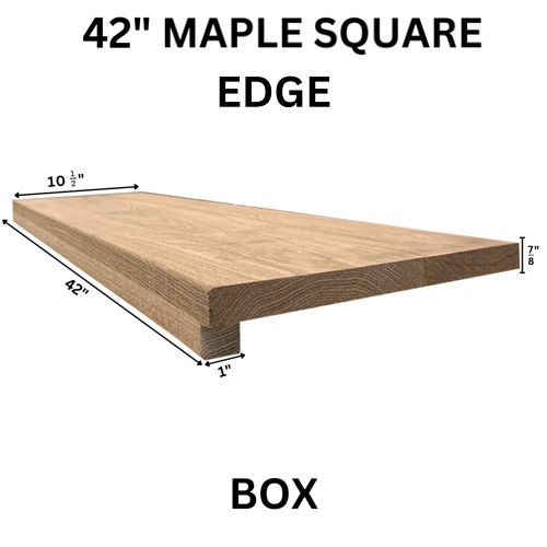 Wood Stair Tread Maple Square Edge Box 10-1/2" x 42"
