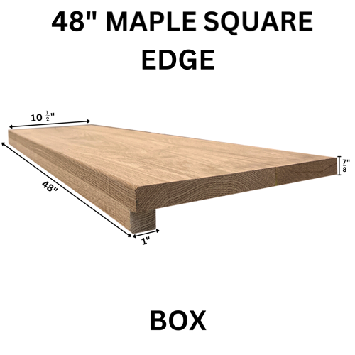 Wood Stair Tread Maple Square Edge Box 10-1/2" x 48"