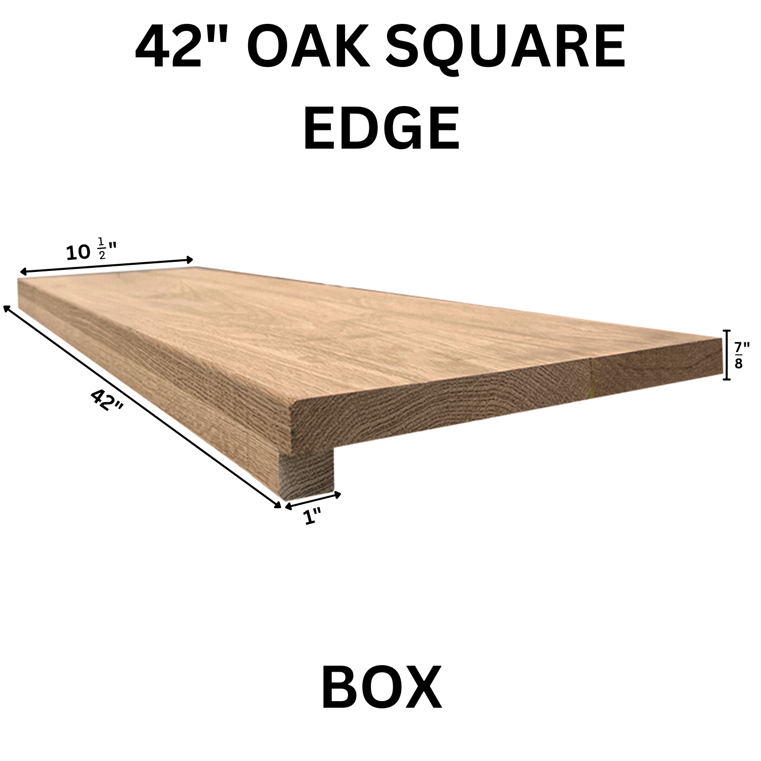 Wood Stair Tread Red Oak Square Edge Box 10-1/2" x 42"