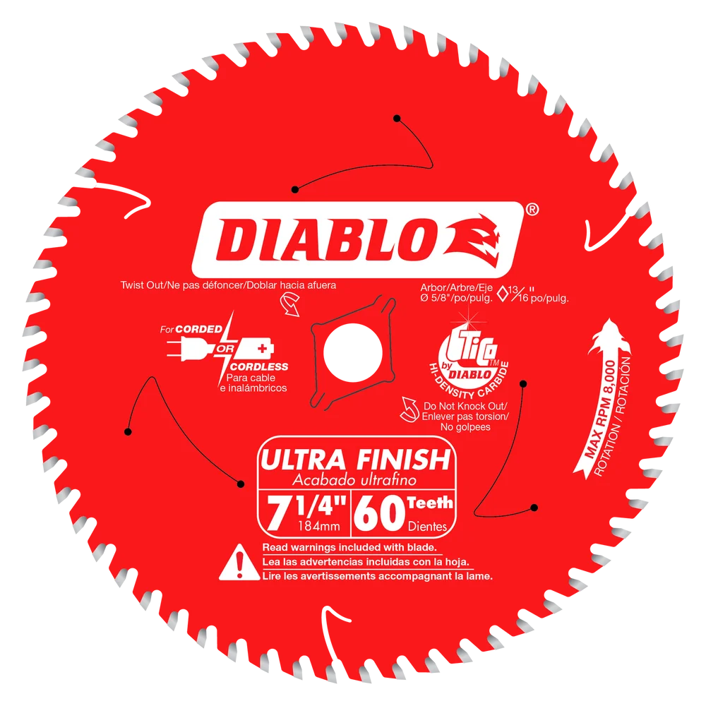 Circular Saw Blade Ultra Finish 60 Tooth 7-1/4"