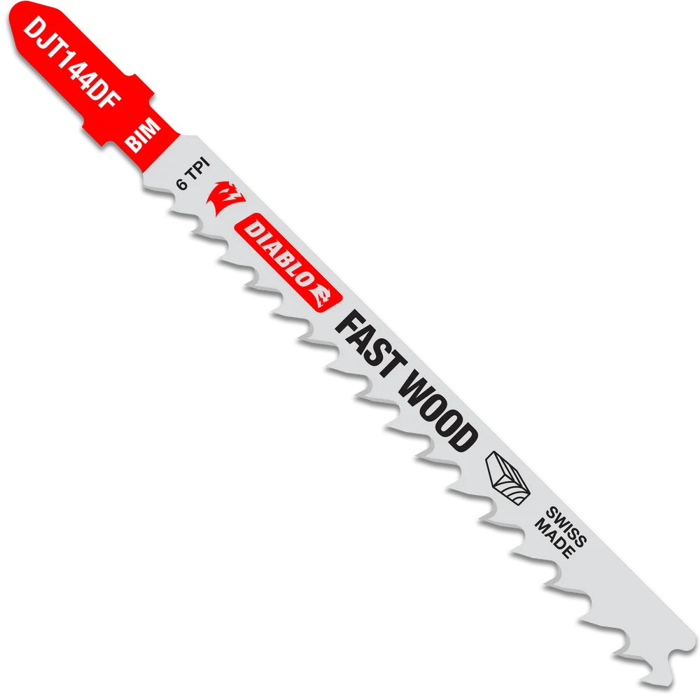 Bi-Metal T-Shank Jigsaw Blades 10 TPI for Reverse Cuts in Wood 4" (Pack of 5)