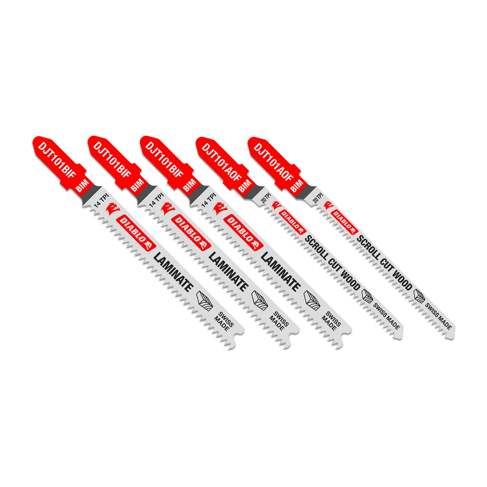Bi-Metal T-Shank Jigsaw Blades for Laminate Cutting (Pack of 5)