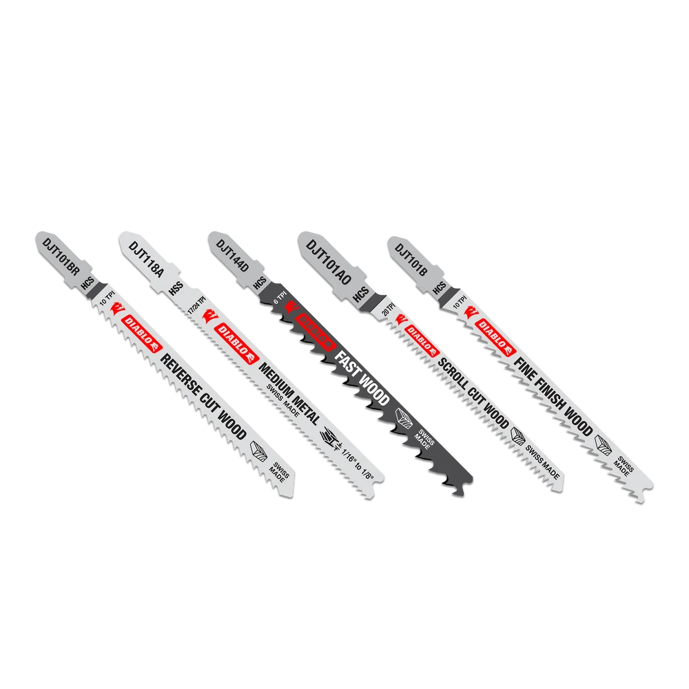 5-Piece Set of T-Shank Jigsaw Blade for Wood & Metal