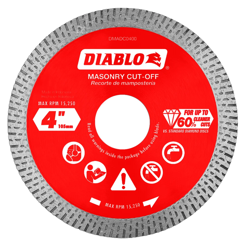 Diamond Continuous Rim Cut-Off Discs for Masonry 4"