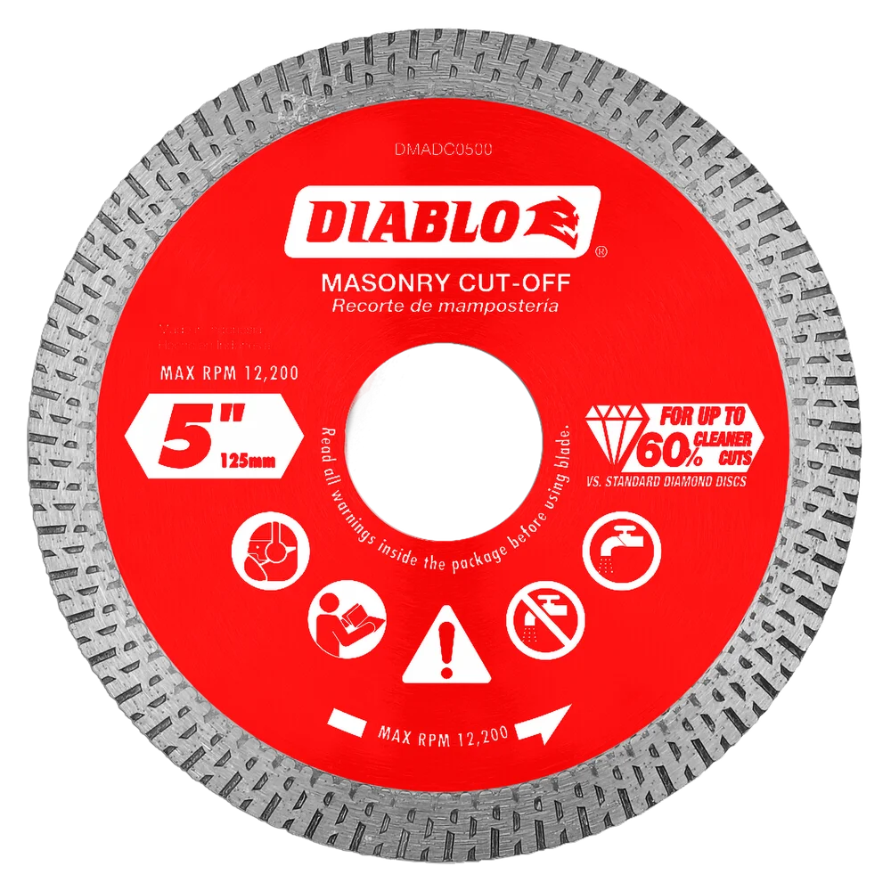Diamond Continuous Rim Cut-Off Discs for Masonry 5"