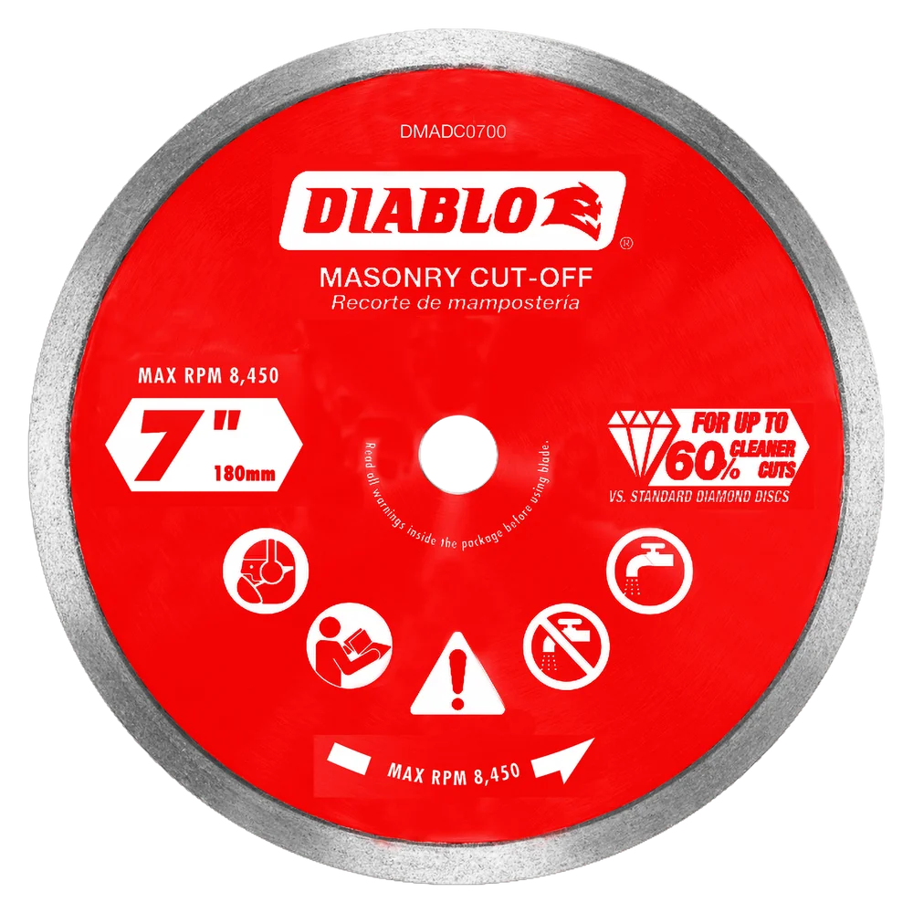 Diamond Continuous Rim Cut-Off Discs for Masonry 7"