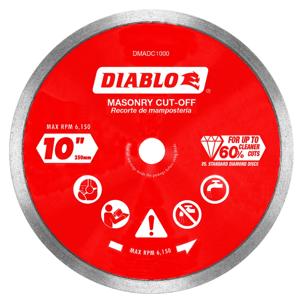 Diamond Continuous Rim Cut-Off Discs for Masonry 10"