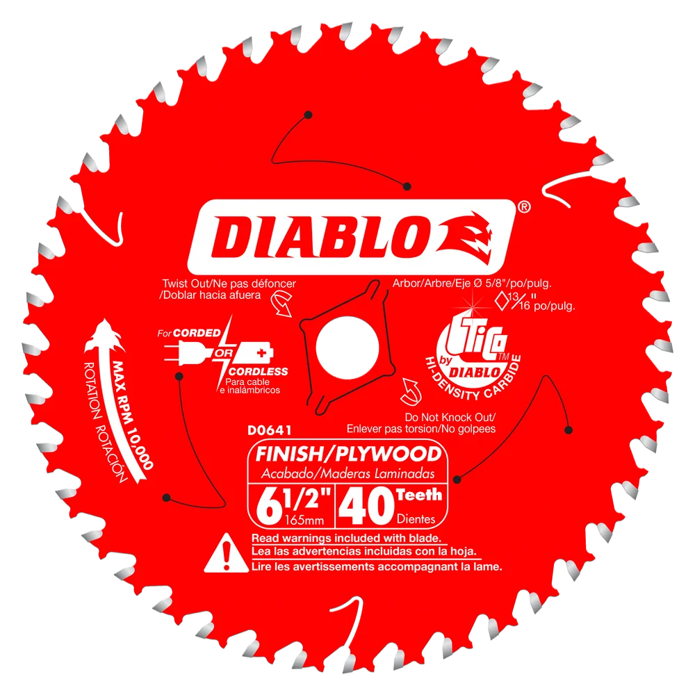 Finish Trim Saw Blade 40 Tooth 6-1/2"