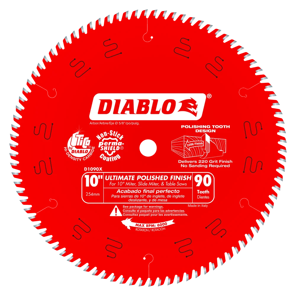 Wood Saw Blade Ultimate Polished Finish 90 Tooth 10"