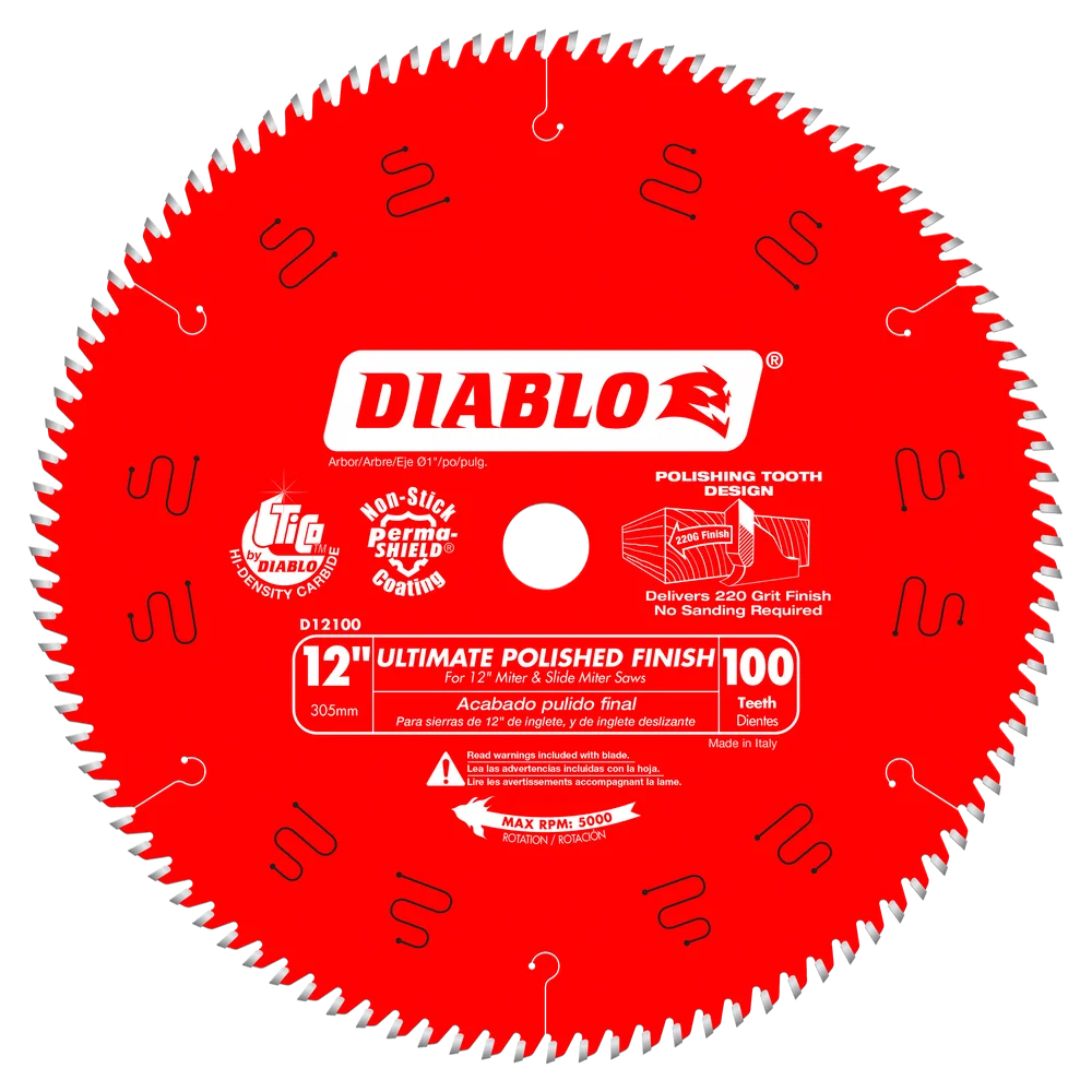 Wood Saw Blade Ultimate Polished Finish 100 Tooth 12"