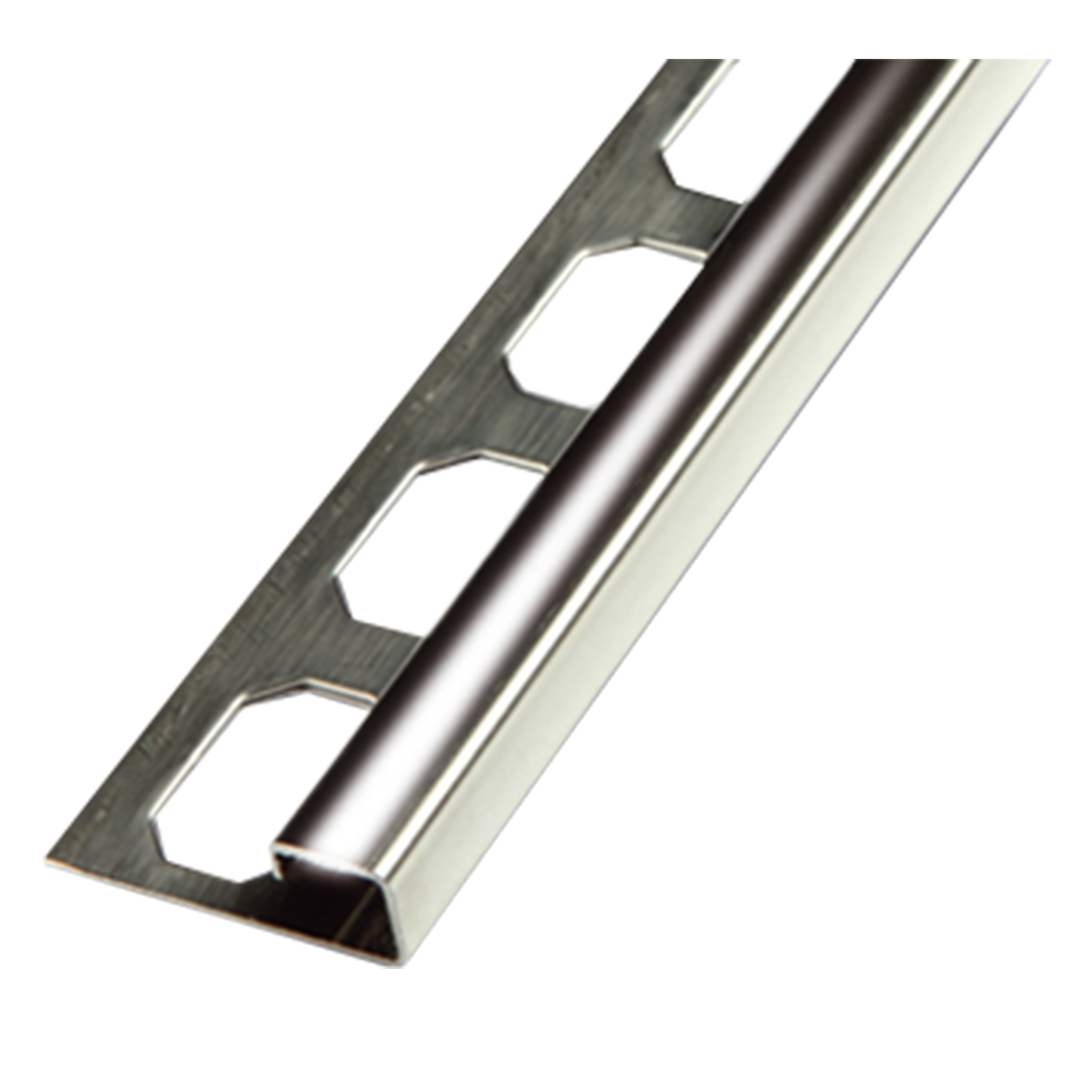 Square Tile Edge Trim Stainless Steel 304 Polished - 5/16" (8 mm) x 8' 2-1/2"