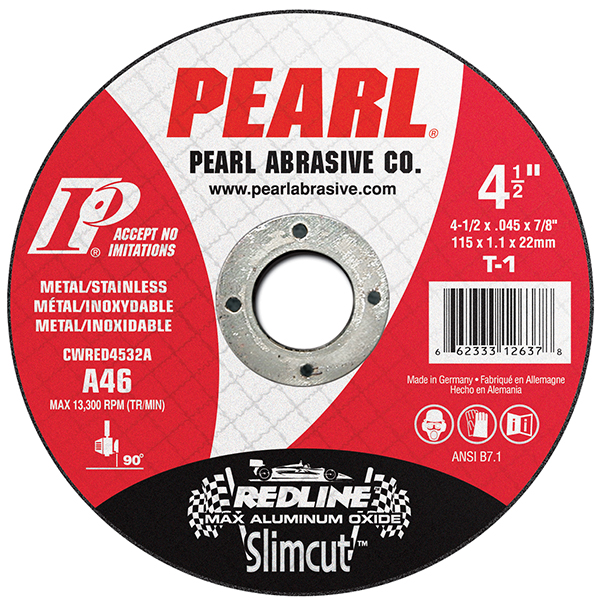 Meules à tronçonner minces Slimcut45 Redline Max-A.O.. A46 - 4 1/2" x 0.045" x 7/8"