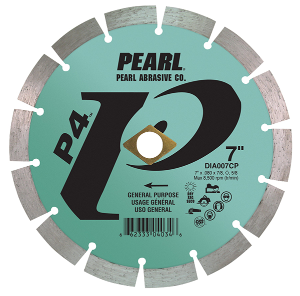 P4 Lame à segments pour usage général. contour de 12 mm 4 1/2" x 0.080" x 7/8". 5/8"