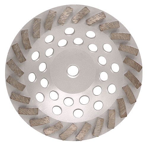 P1 EXV Meule à tête en spirale. 24 segments 7" x 5/8" x 11"
