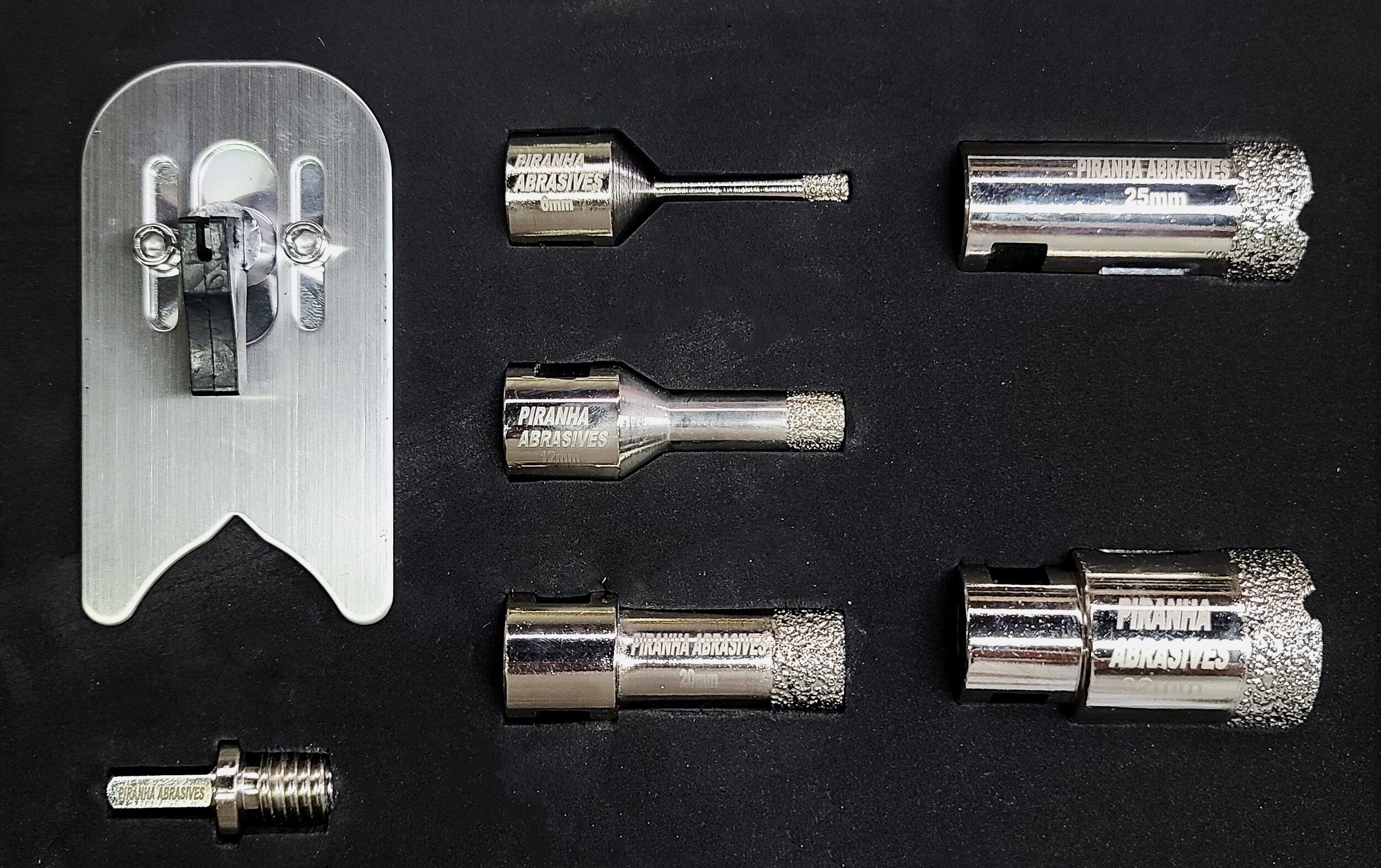 Wet/Dry Diamond Core Bit Kit 7 Piece Platinum Series Set for Porcelaine and Marble