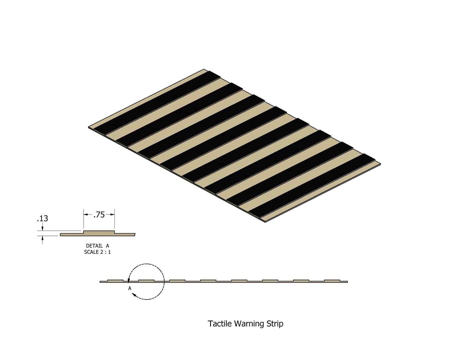 Tactile Warning Surface in Vinyl #09 Clay Warning Surface 12" x 50'