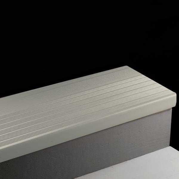 Vinyl Stair Treads #21 Platinum Round Nose Safe-T-Rib with Black Grit tape 4'