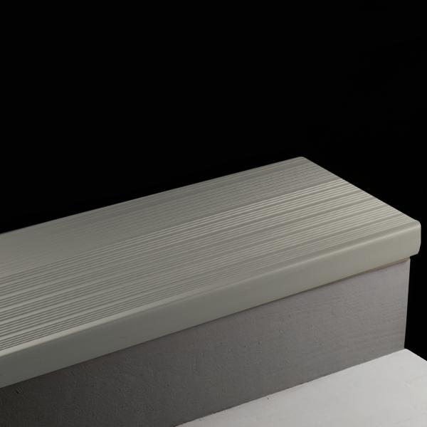 Vinyl Stair Treads #28 Medium Grey Round Nose Safe-T-Rib with No Insert 3.5'