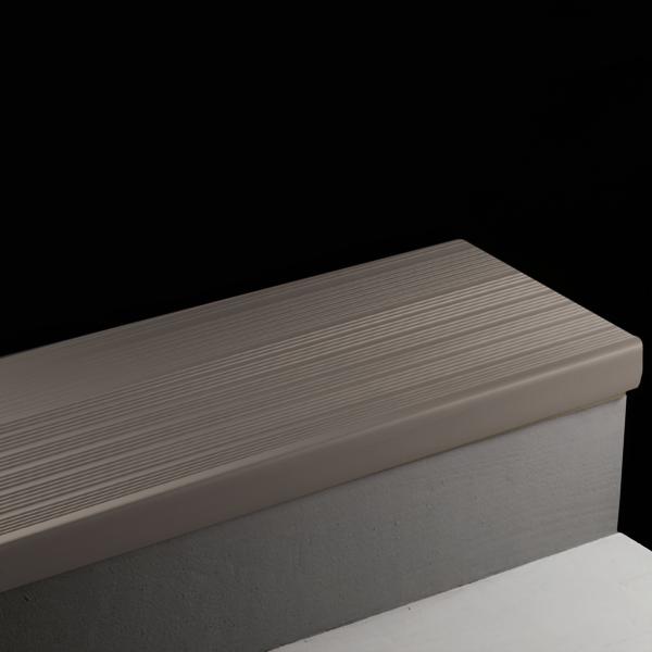 Vinyl Stair Treads #47 Brown Round Nose Safe-T-Rib with No Insert 3'
