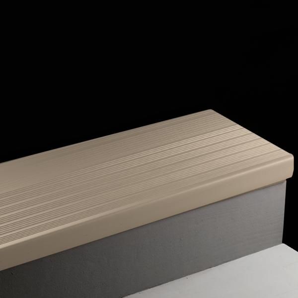 Vinyl Stair Treads #49 Beige Round Nose Safe-T-Rib with No Insert 4'