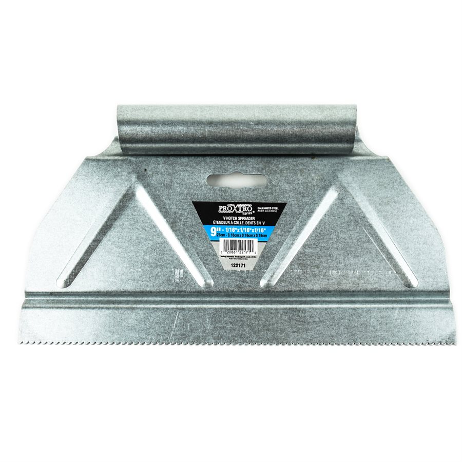 V-Notch Adhesive Spreader Tooltech ProXtro Galvanized Steel 1/16" x 1/16" x 1/16"