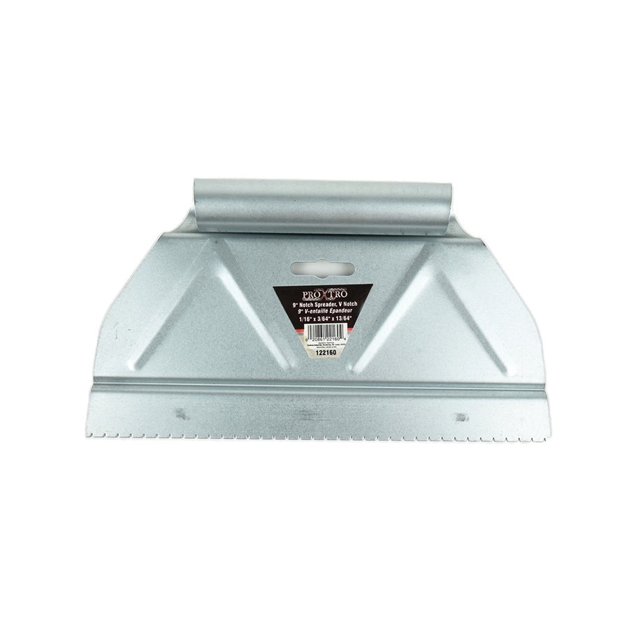V-Notch Adhesive Spreader Tooltech ProXtro Galvanized Steel 3/64" x 13/64" x 1/16"