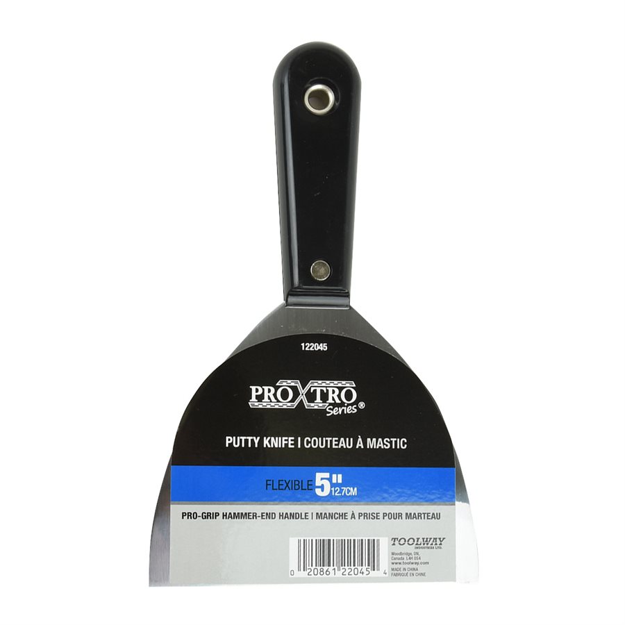 Putty Knife Tooltech Stiff Stainless Steel with Handle Black 5"