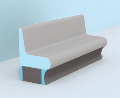 Shower Bench Carrier Sanoasa Comoda Round Finish 19-11/16" x 39-3/8" x 9-7/8" (Base Only)