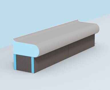 Shower Bench Carrier Sanoasa Bellina Linea Straight Finish 15-1/4" x 39-3/4" x 7-7/8" (Base Only)