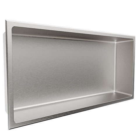 Niche de douche sans tablette acier inoxydable brossé 12" x 24"